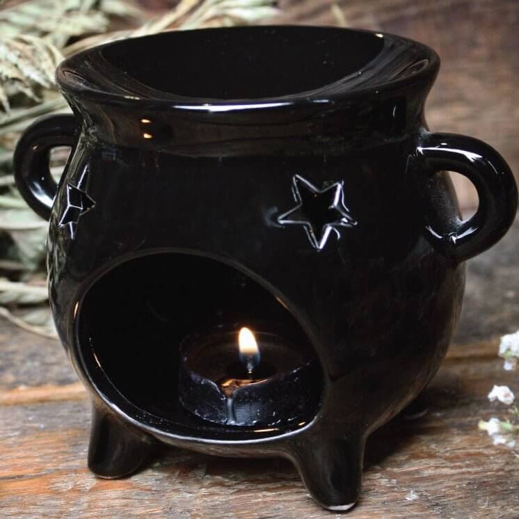 Black Cauldron Oil Burner 12.5CM - Mystic Tribes