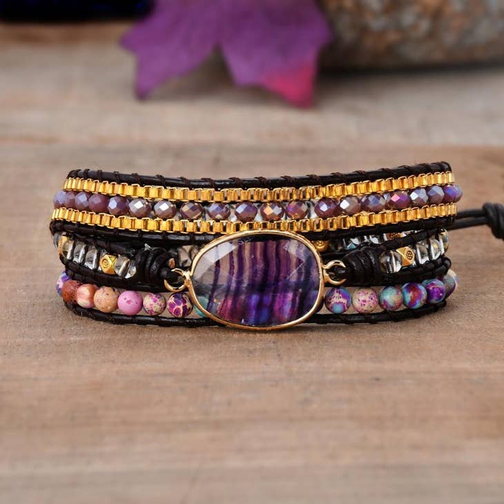Fluorite Protection Wrap Bracelet - Mystic Tribes