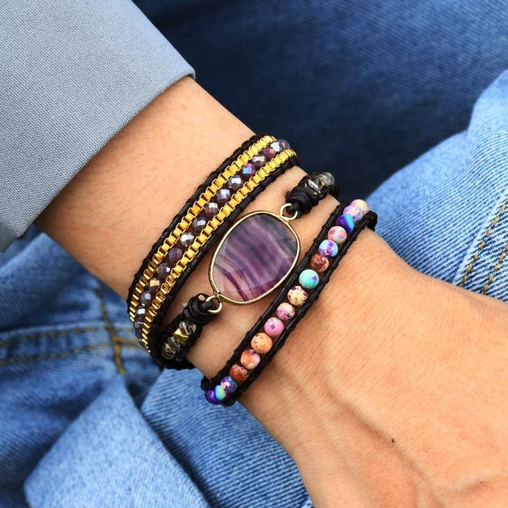 Fluorite Protection Wrap Bracelet - Mystic Tribes