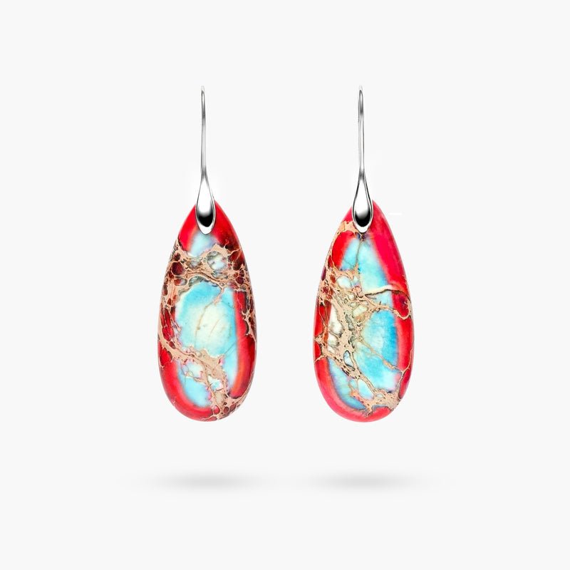 Imperial Jasper Teardrop Earrings - Mystic Tribes