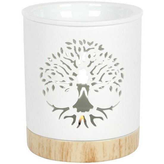 Oil Burner Tree Of Life White - Mystic Tribes