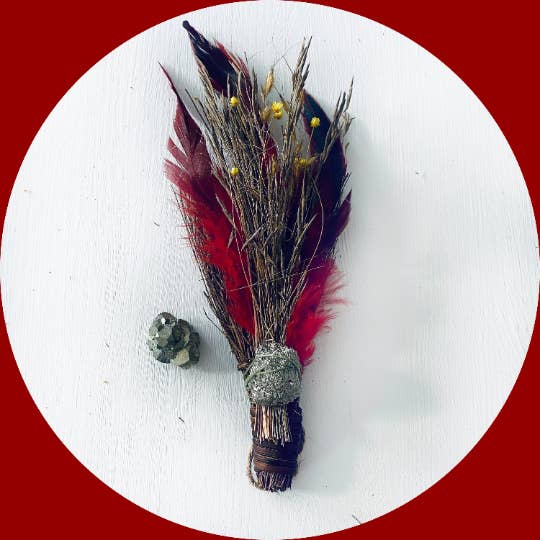 PYRITE + CINNAMON BESOM BROOM - Mystic Tribes