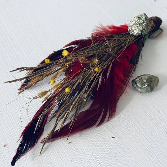 PYRITE + CINNAMON BESOM BROOM - Mystic Tribes
