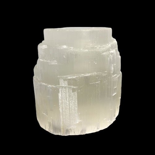 Selenite Tea Light Holder – Rough - Mystic Tribes