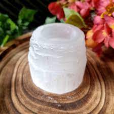 Selenite Tea Light Holder – Rough - Mystic Tribes