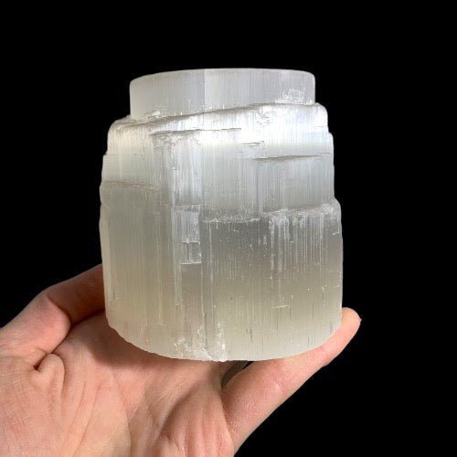 Selenite Tea Light Holder – Rough - Mystic Tribes