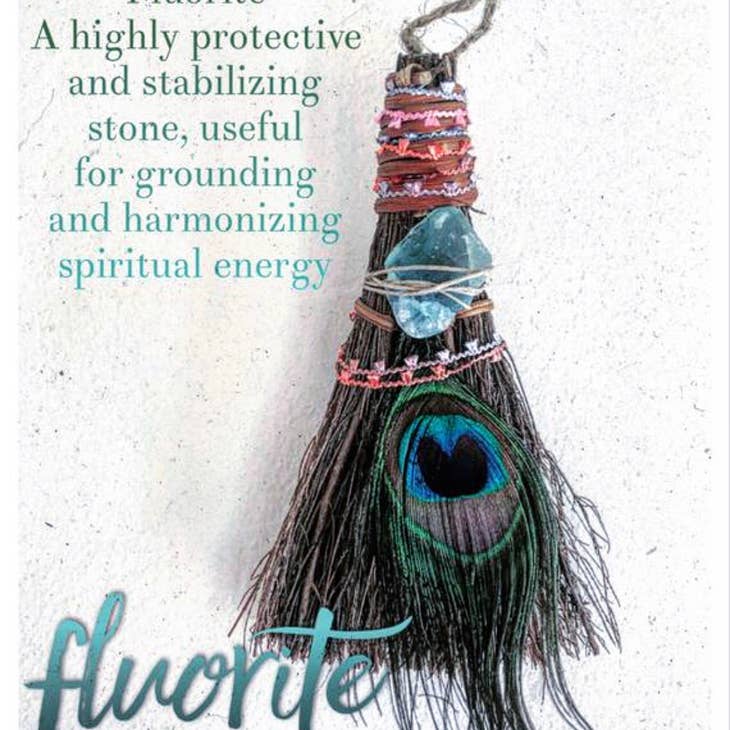 CINNAMON BROOM + Fluorite Healing Stone - Mystic Tribes