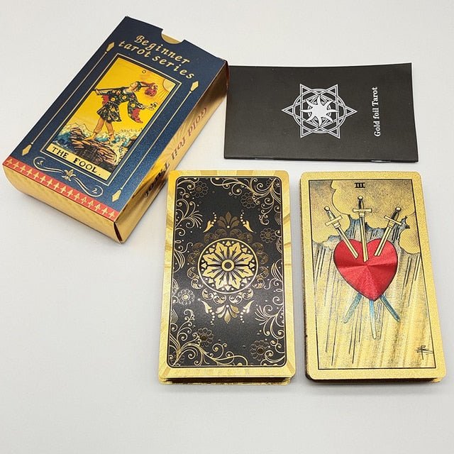 Gold Foil Rider Waite Tarot Deck - Mystic Tribes