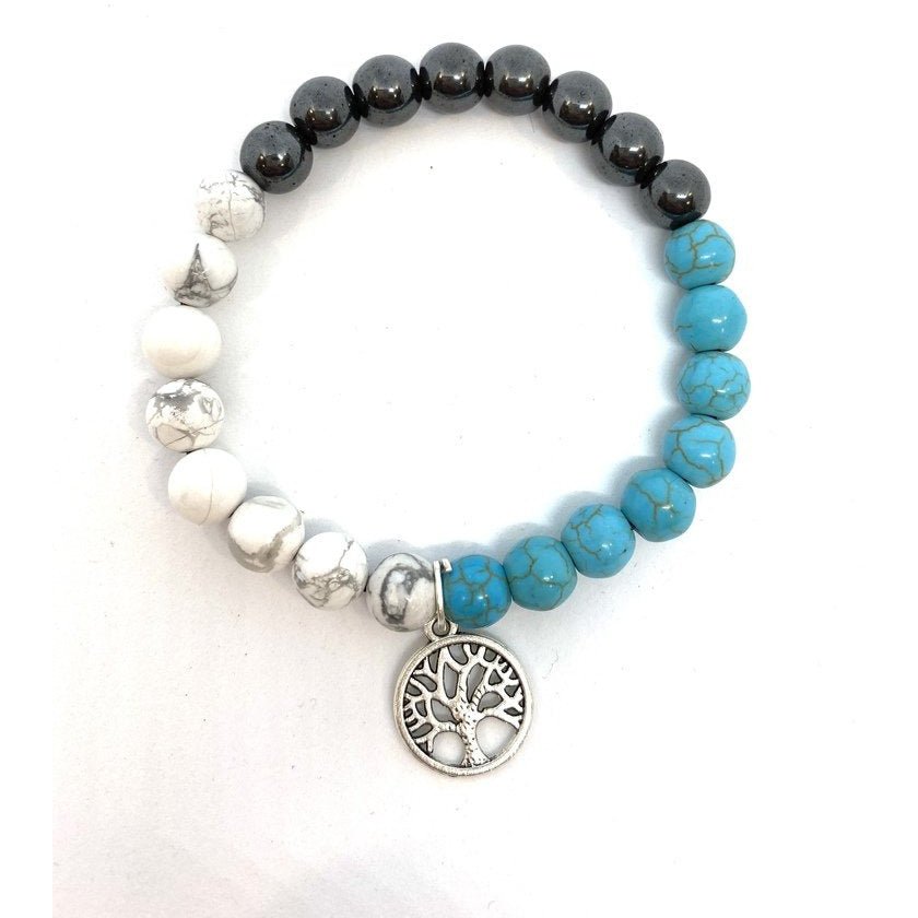 Howlite, Turquoise and Hematite Crystal Bracelet - Mystic Tribes