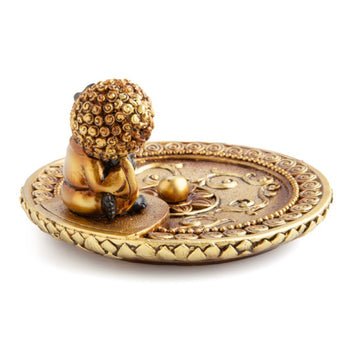 Sleeping Buddha Gold Incense Burner - Mystic Tribes
